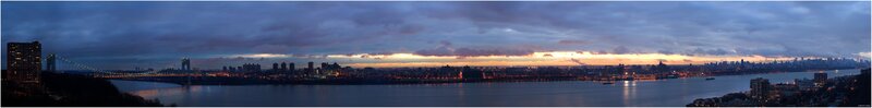 Panoramic City Skyline — Blue, Dramatic, Sunset
