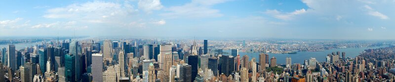 Panoramic City Skyline — Blue, Expansive