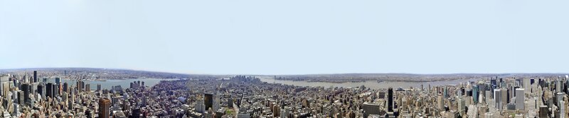 Panoramic City Skyline — Gray