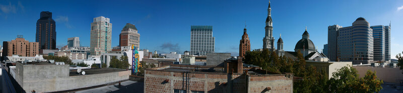 Panoramic city skyline view