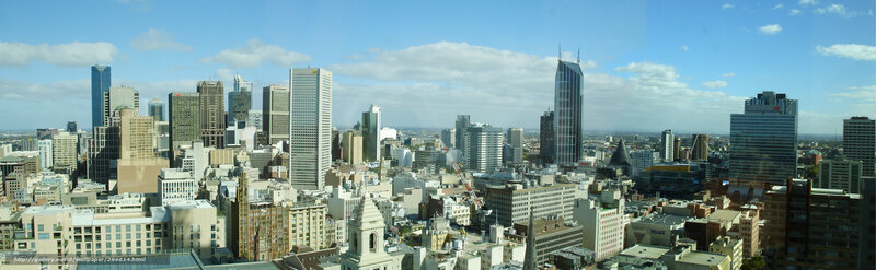 Panoramic city skyline view