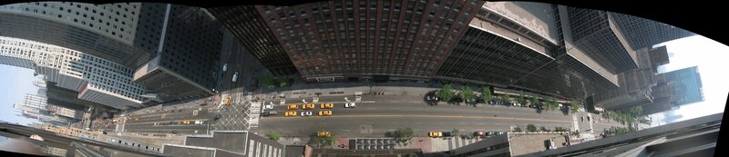 Panoramic city street view