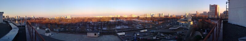 Panoramic City View — Blue, Calm, Sunset