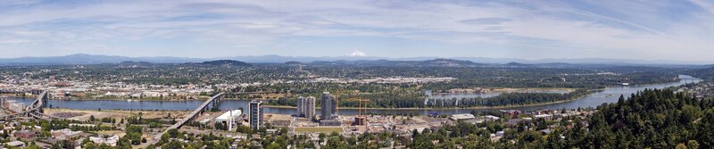 Panoramic City View — Blue, Serene, Afternoon, Photograph