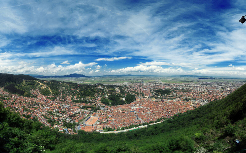 Panoramic City View — Blue