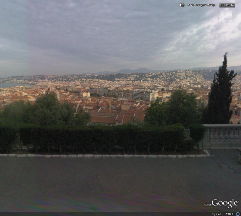panoramic city view from hill