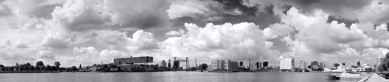 Panoramic cityscape of Rotterdam