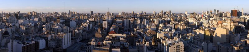 Panoramic Cityscape View — Blue