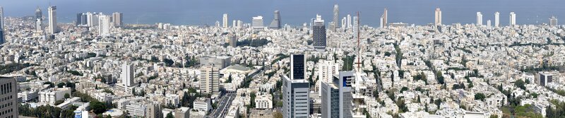 Panoramic Cityscape View — White, Urban