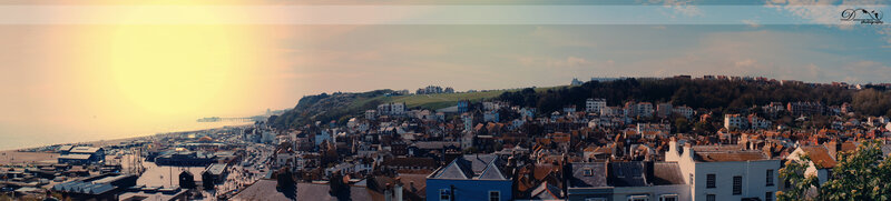 Panoramic Coastal Town