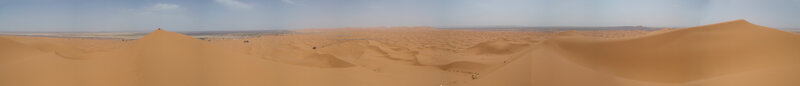 Panoramic desert dunes