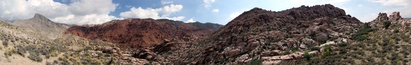 Panoramic desert rock formations