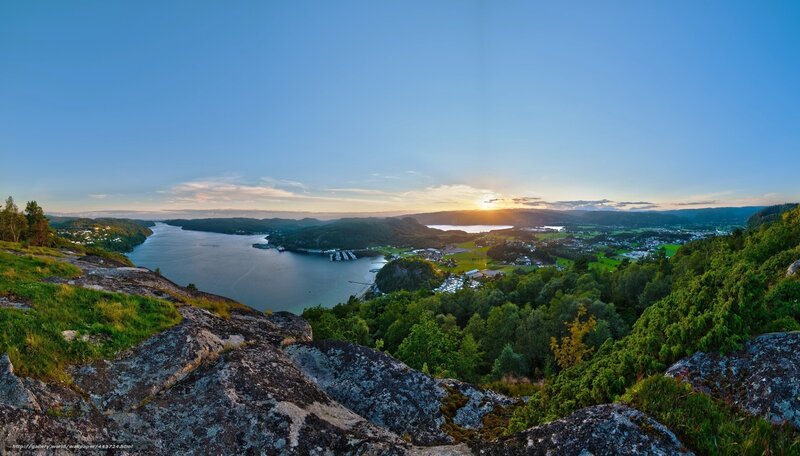Panoramic Fjord View — Blue