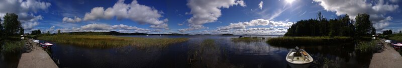 Panoramic Lake View — Blue, Serene