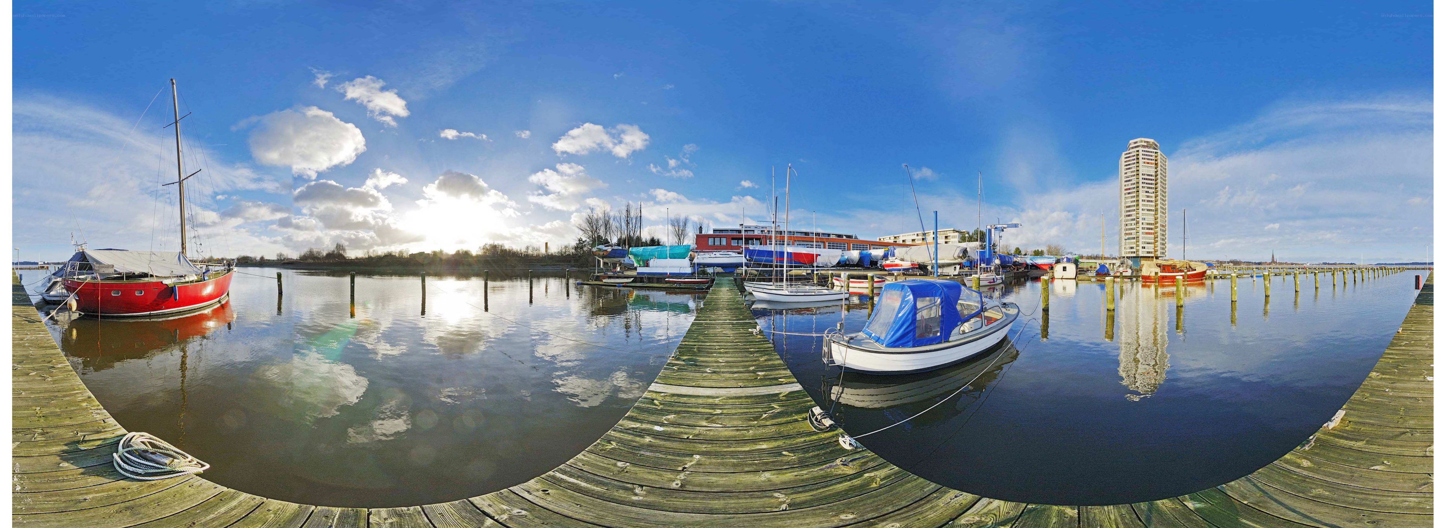 Panoramic marina view