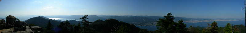 Panoramic mountain and sea view