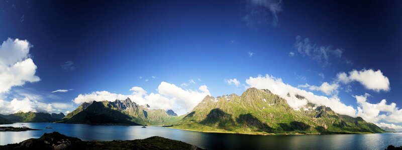 panoramic mountain lake landscape