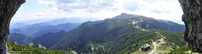 Panoramic mountain landscape view