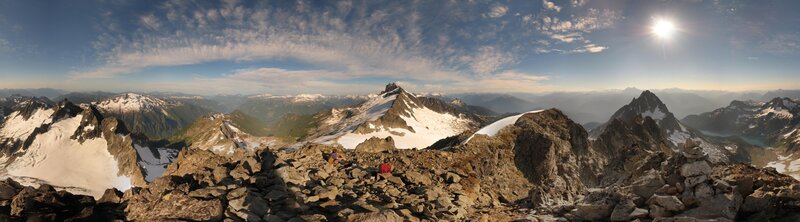 Panoramic mountain summit view