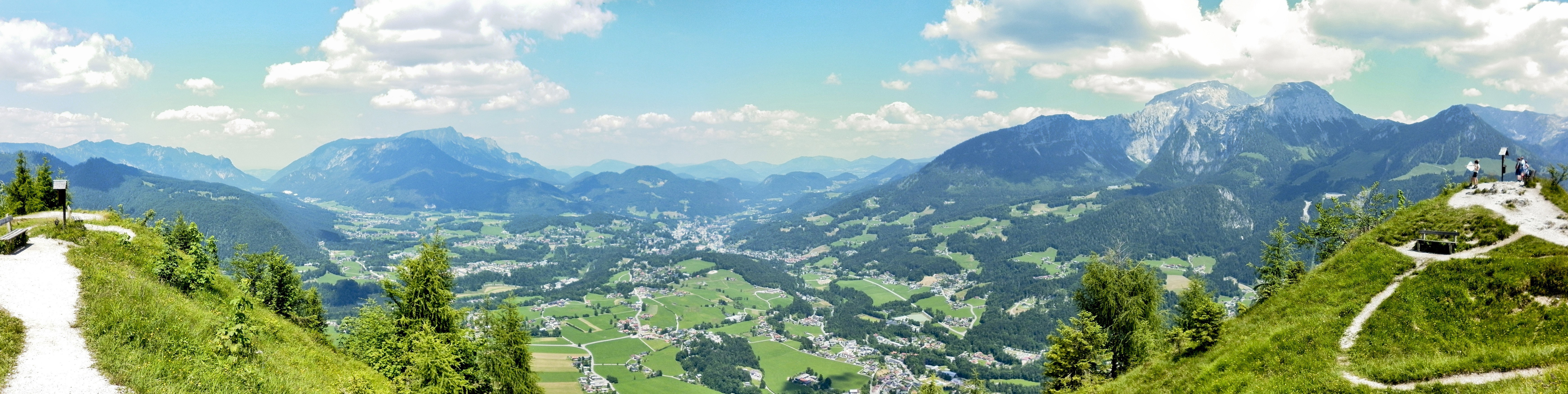 Panoramic mountain valley view