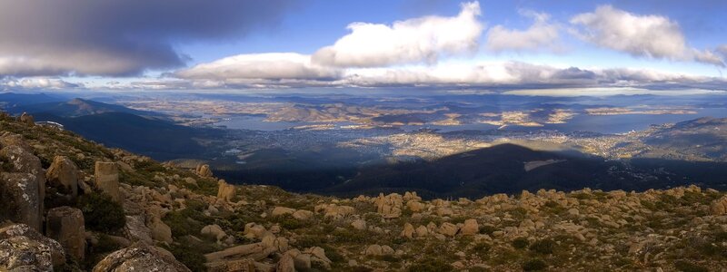 Panoramic Mountain View — Blue