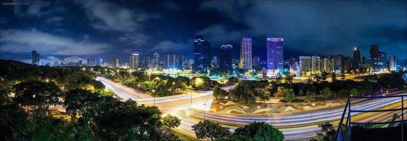 Panoramic night cityscape