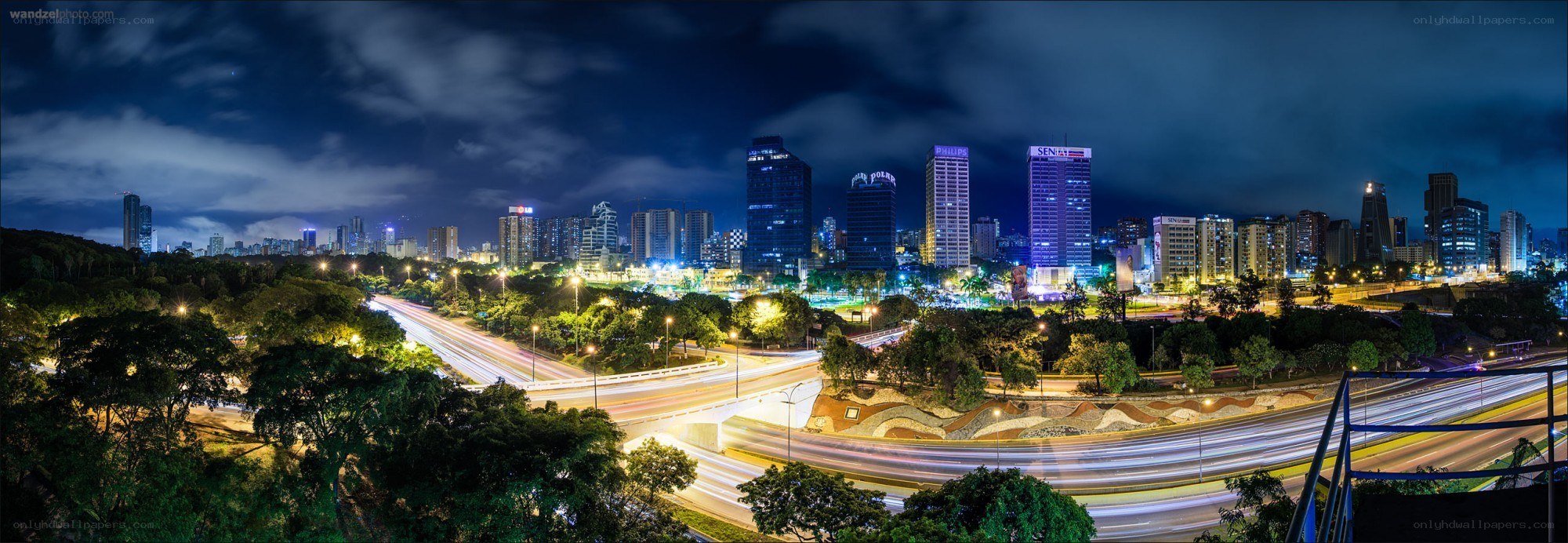 Panoramic night cityscape