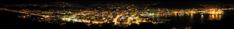 Panoramic night view of a city
