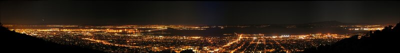 panoramic night view of san francisco