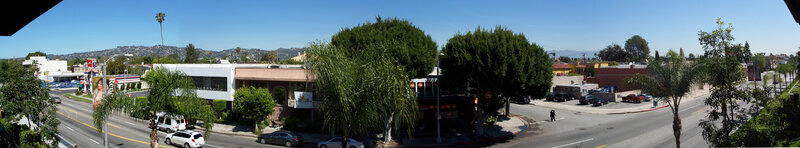 Panoramic street view of Los Angeles