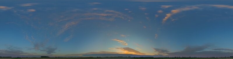 Panoramic sunset over fields