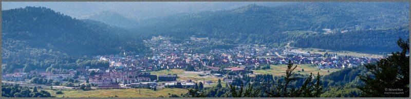 Panoramic Town View — Green, Serene
