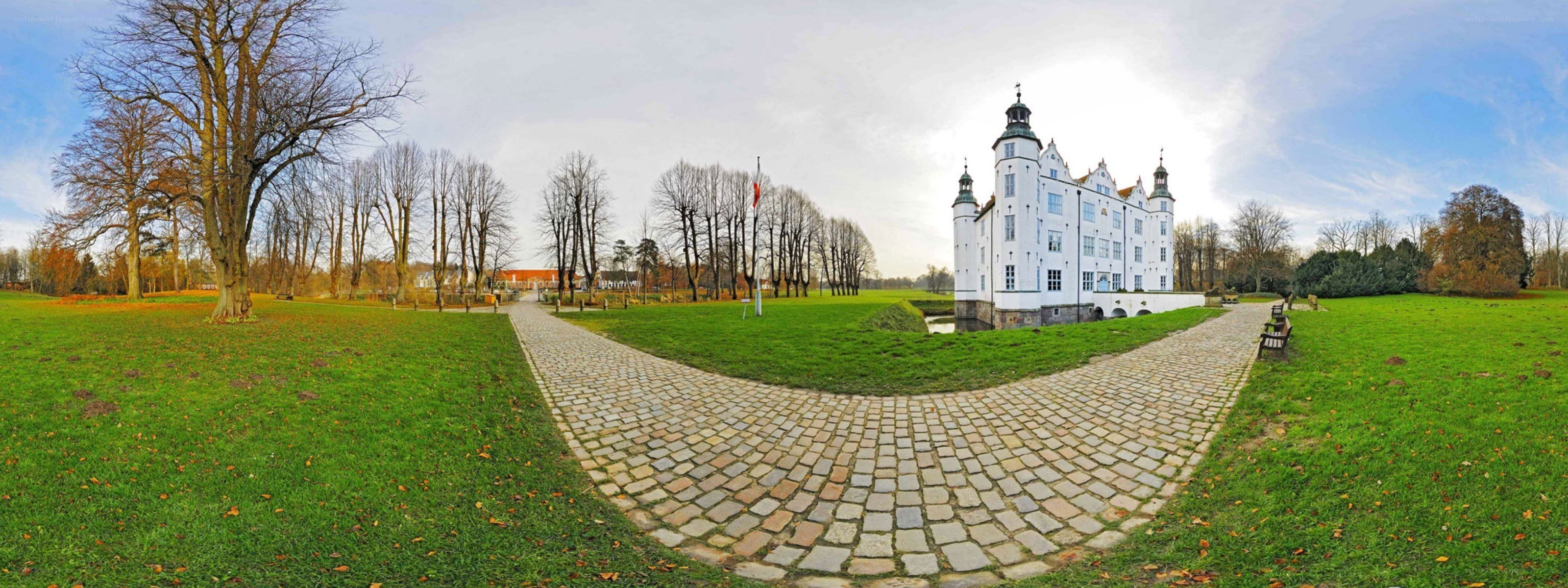 Panoramic view of a castle