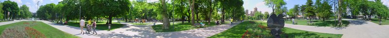 Panoramic view of a city park