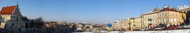 Panoramic view of a city square