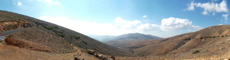 Panoramic view of a desert valley