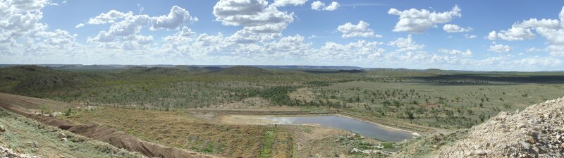 Panoramic view of a dry landscape