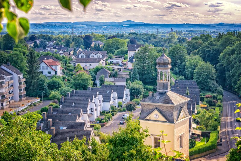 Panoramic view of a German town