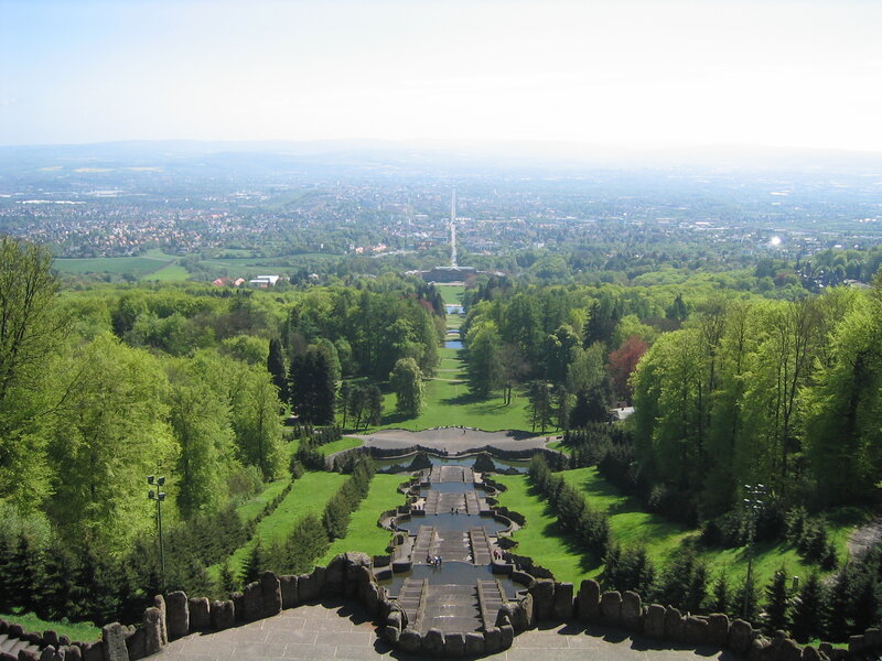 Panoramic view of a grand garden
