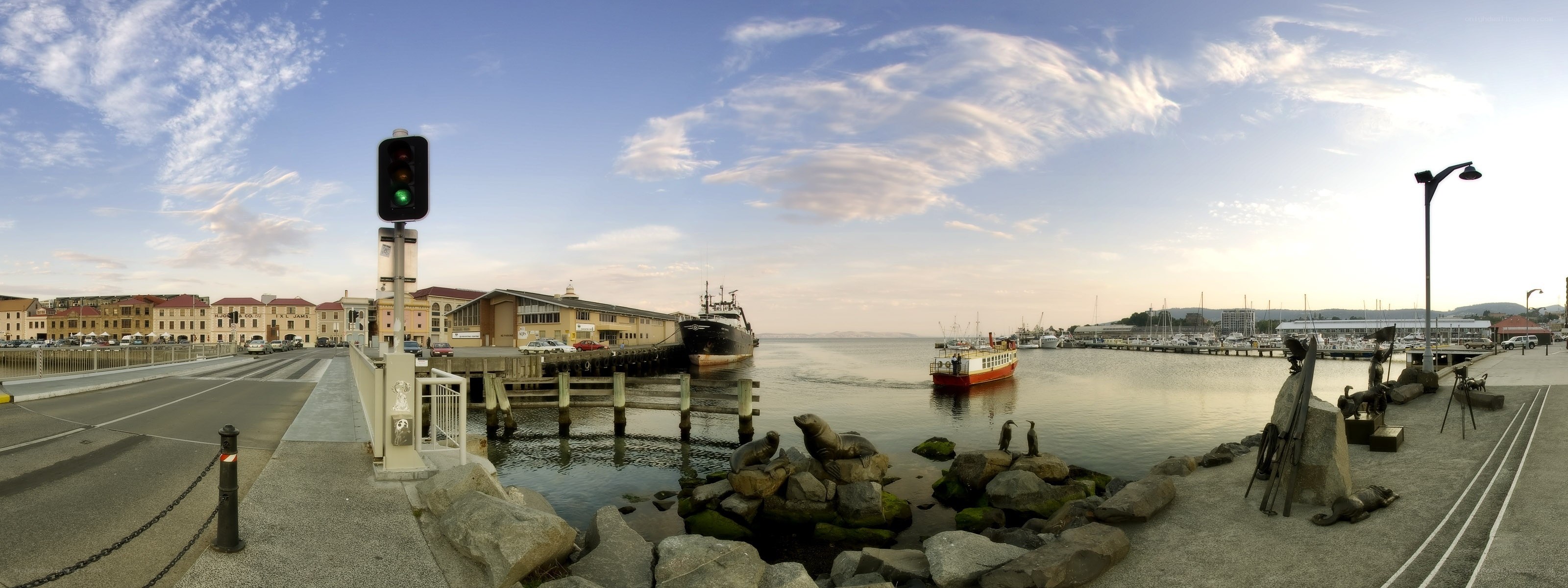 Panoramic view of a harbor