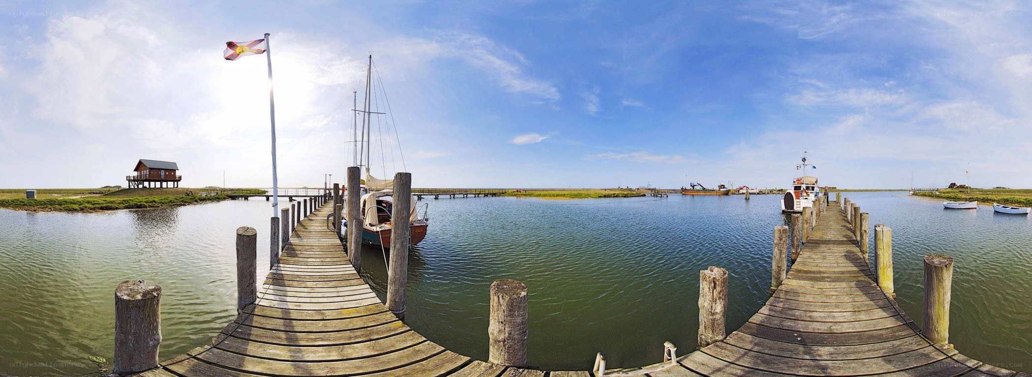 Panoramic view of a harbor