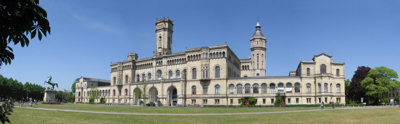 Panoramic view of a historic building