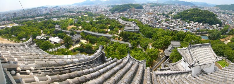 Panoramic view of a Japanese castle