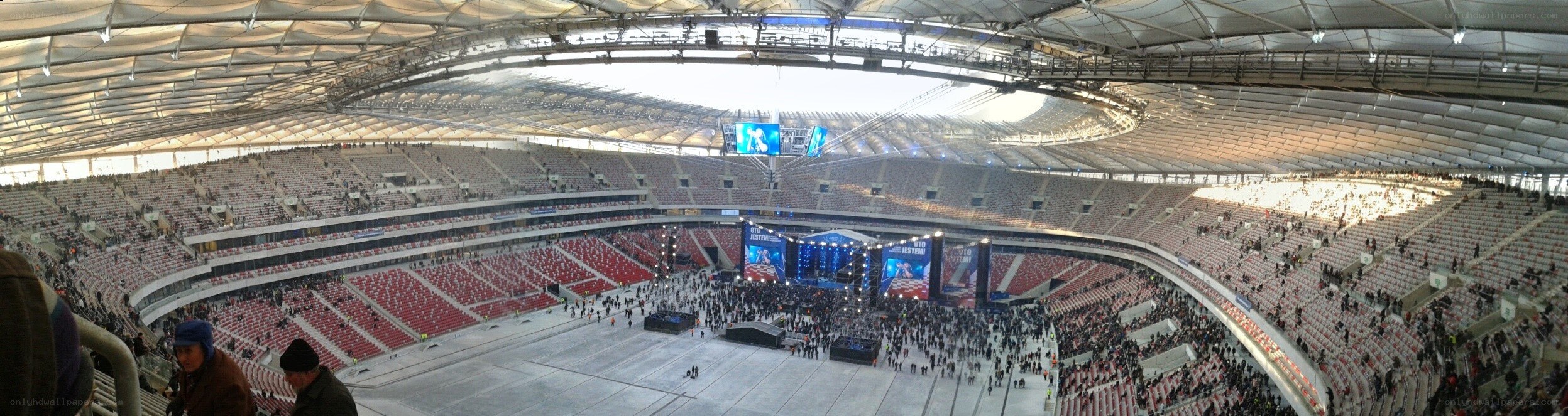 Panoramic view of a large stadium