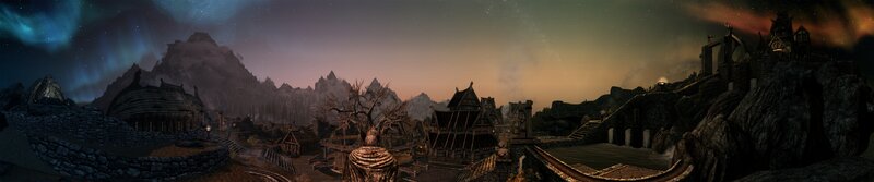 Panoramic view of a medieval village