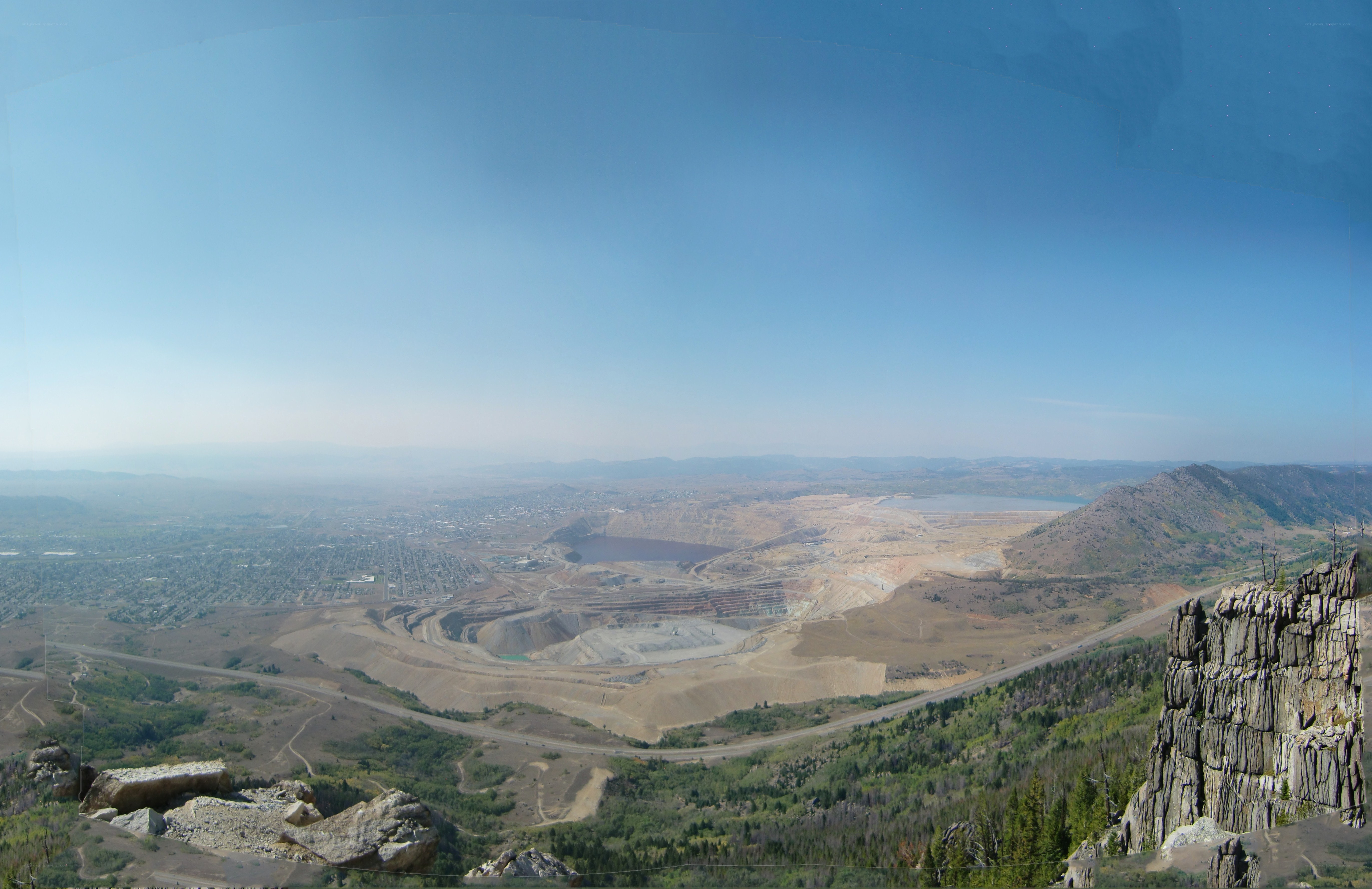 Panoramic view of a mining site