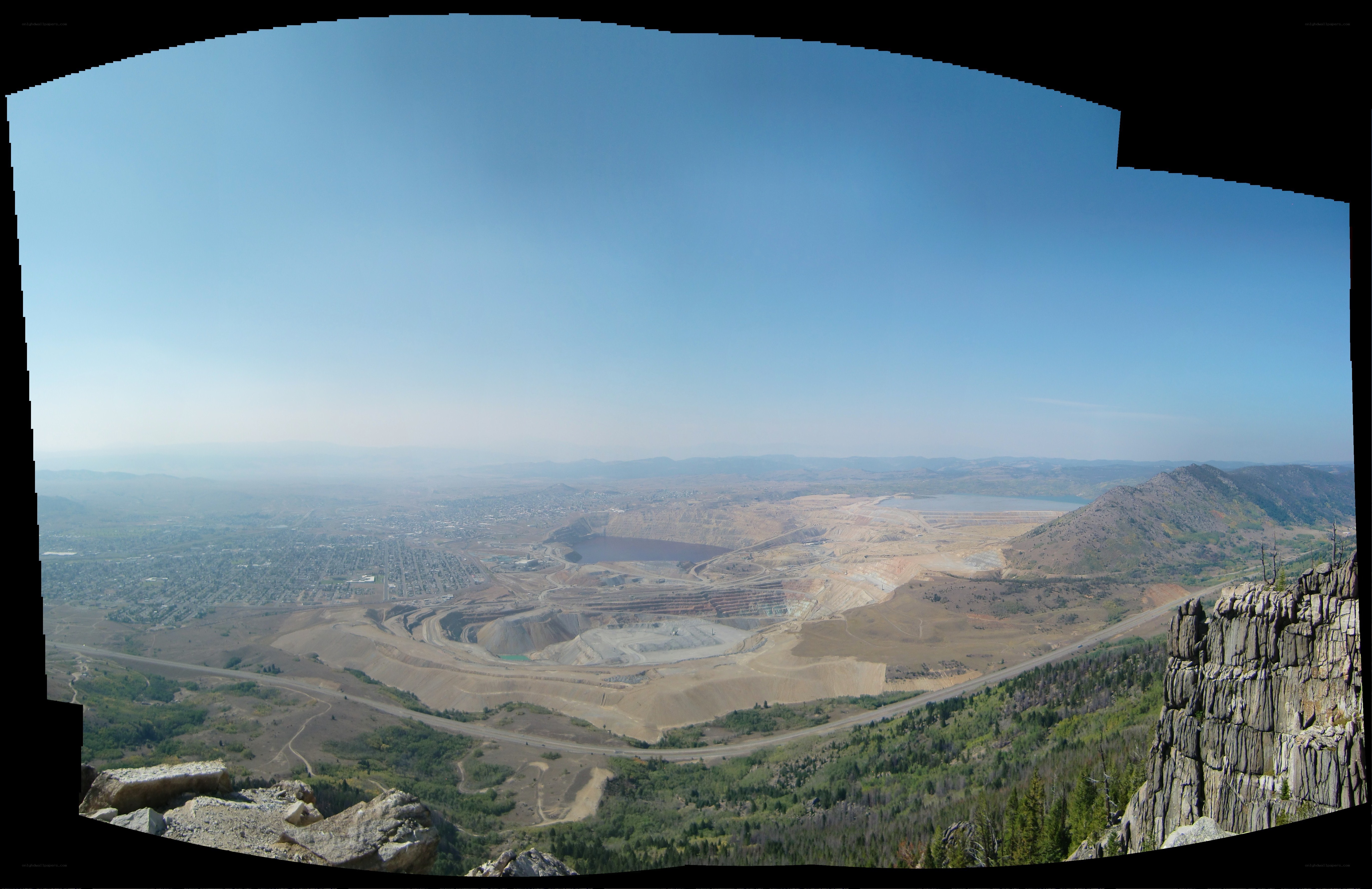 Panoramic view of a mining site