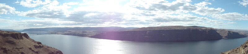Panoramic view of a river canyon