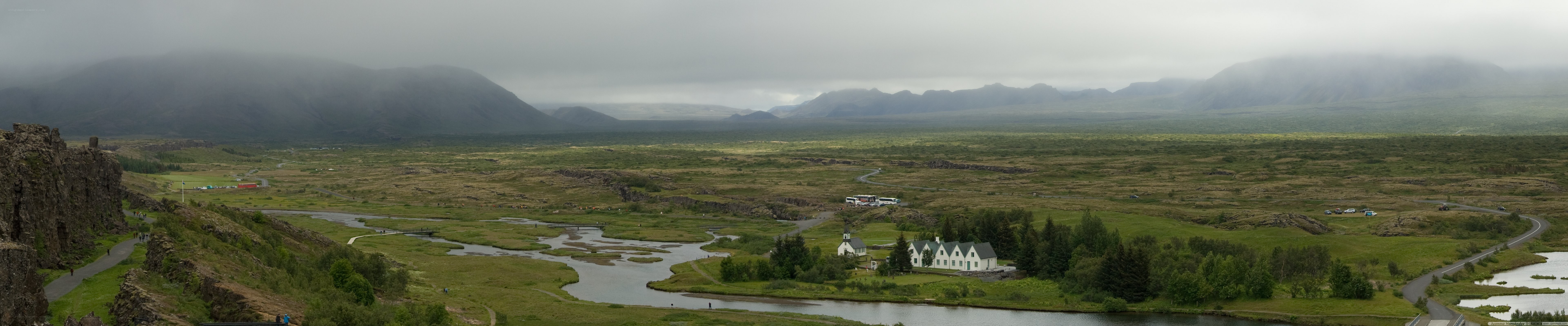 Panoramic view of a river valley