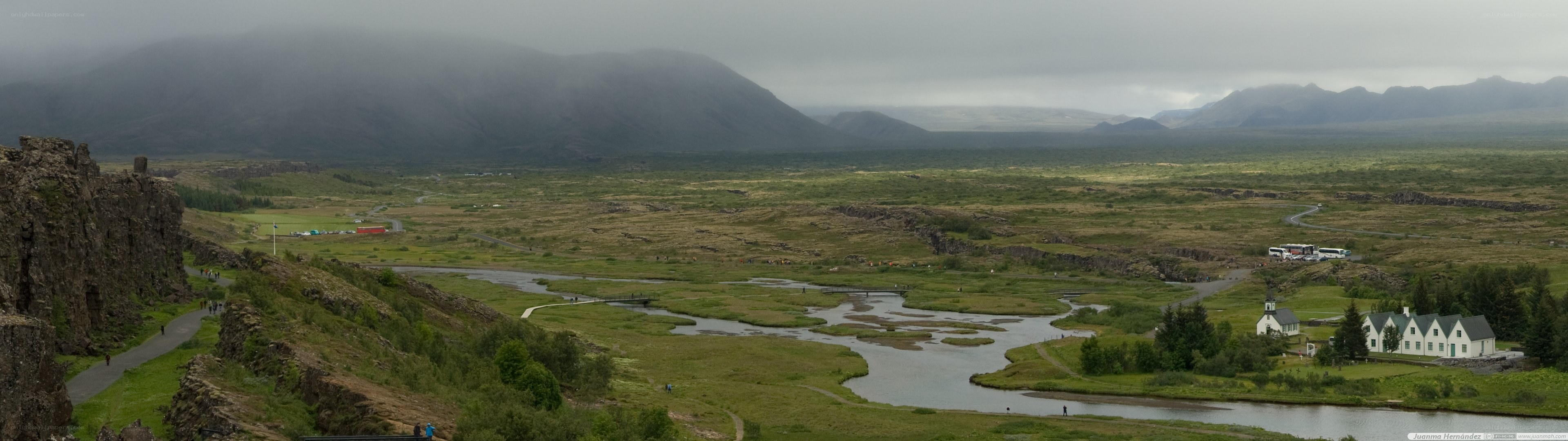 Panoramic view of a river valley